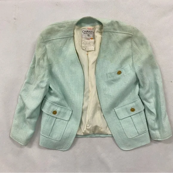 Vintage Spring 1986 CHANEL Blue Jacket 36 - Picture 2 of 11